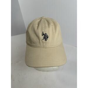 U.S. Polo Assn Khaki Strapback Hat Embroidered Horse Logo Cap Adjustable